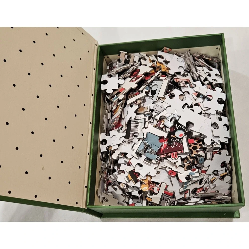 Kate Spade New York 500 Piece Puzzle Complete‎ Fashion Accessories Green Box...